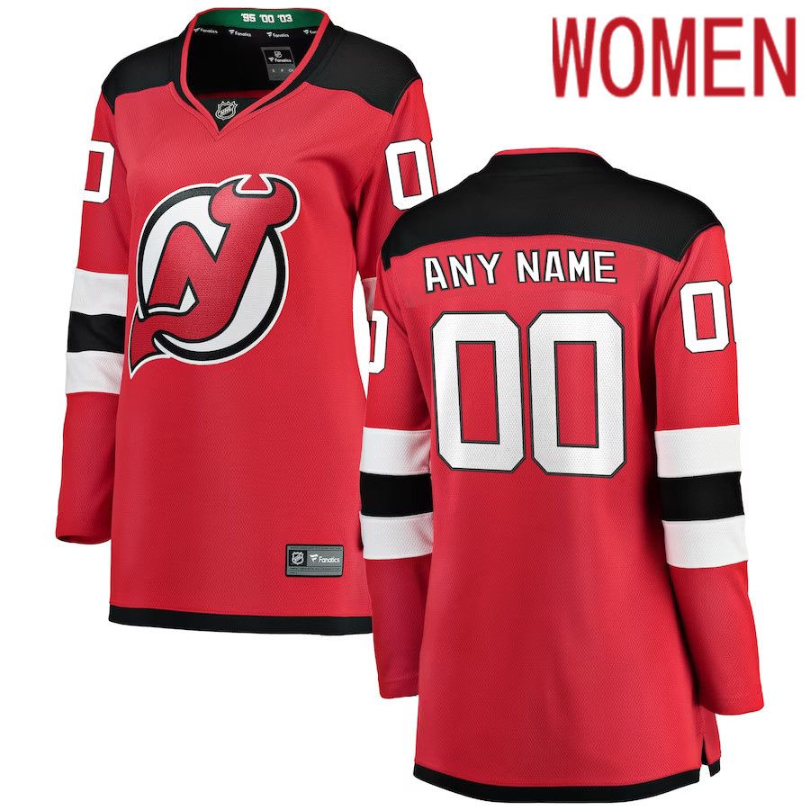 Women New Jersey Devils Fanatics Branded Red Home Breakaway Custom NHL Jersey->customized nhl jersey->Custom Jersey